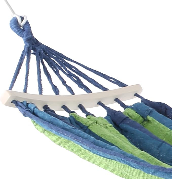 80CM Outdoor Hammock Lightweight Camping Hammock Portable Outdoor Travel Hammock with Hardwood Spreader Bar (Blue)