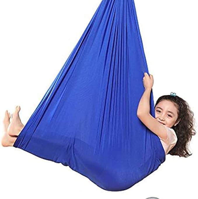 Indoor Outdoor Sensory Swing Therapy Hammock Kids Snuggle Cuddle Hammock Special Needs for Children Autism ADHD ADD (Color : Blue, Size : 100 * 280CM/39 * 110in)
