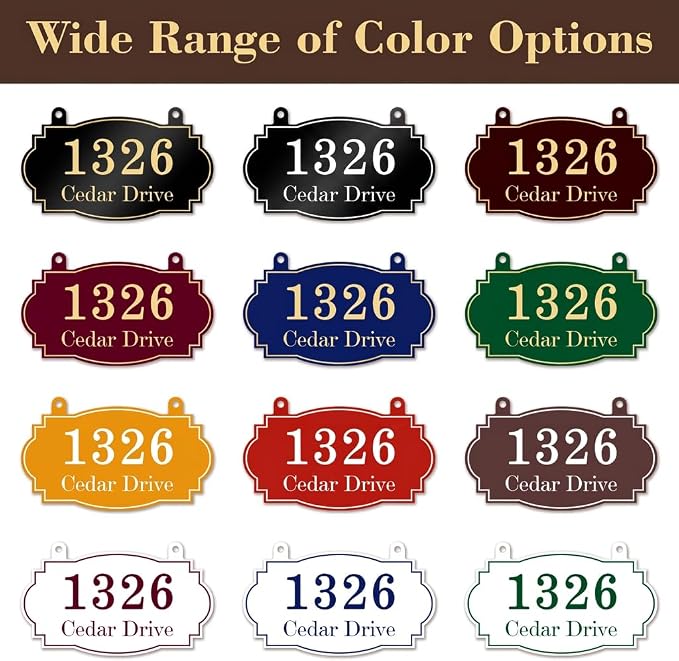 Personalized Hanging Address Sign, Custom Address Signs for Houses Home Yard Mailbox, Single Double Sided Custom Street Name Outdoor Address Decor Sign (Style2)