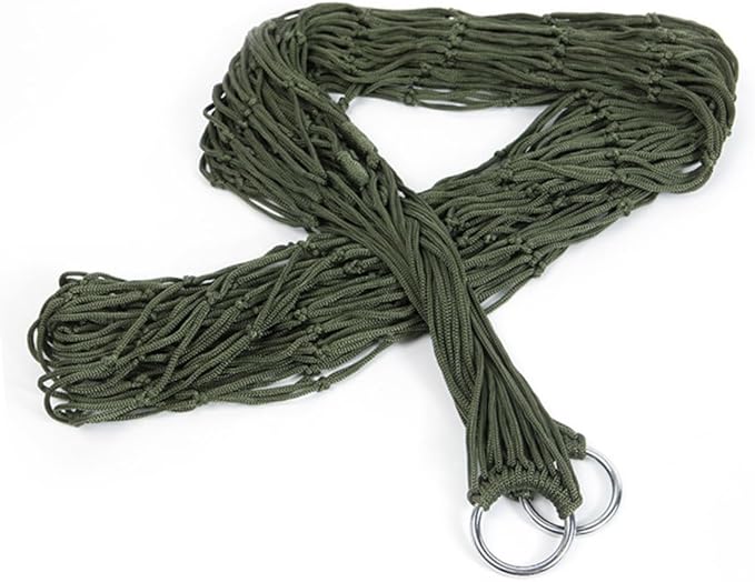 LIOOBO 2pcs Portable Nylon Hammock Sleeping Swing Bed for Outdoor Leisure Army Green Durable Breathable for Camping Hiking and Relaxing Pool Lake
