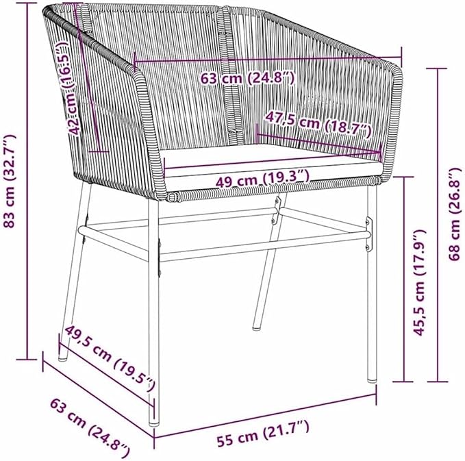 Afuera Living 5-Piece Powder-Coated Steel Patio Dining Set, Gray Finish, Includes Cushioned Chairs and Rectangular Table with Tempered Glass Top, UV-Resistant Materials, Modern Outdoor Furniture for
