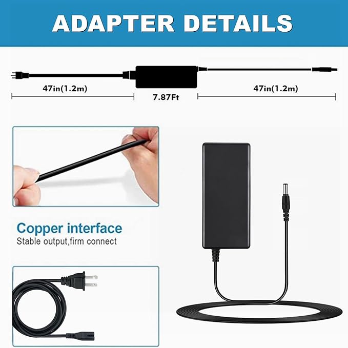 AC DC Adapter Charger Replacement for Worx WA3218 PowerTank Power Tank Cordless Lawn Mower