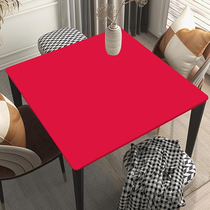 Square Table Topper Caps Suit for 40"x40" Table Crimson Outdoor Tablecloth for Picnic, Camping, Banquet and Parties Style107