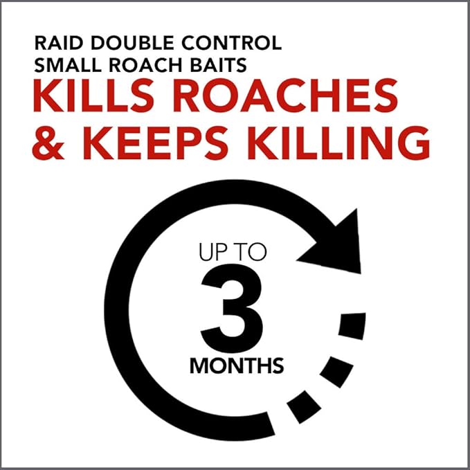 Raid Double Control Small Roach Baits Plus Egg Stopper 0.63 Ounce (Pack of 1)