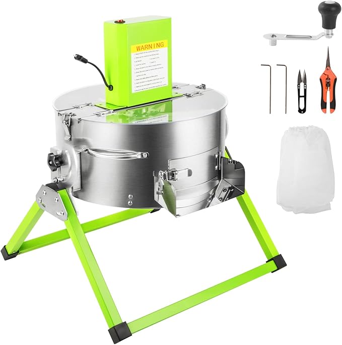 16 Inch Columnar Bud Leaf Trimmer Machine, Hydroponic Dry Wet Trimming Reaper Bowl with Sharp Stainless Steel Blade, Spin Cutting, for Plant Bud and Flower