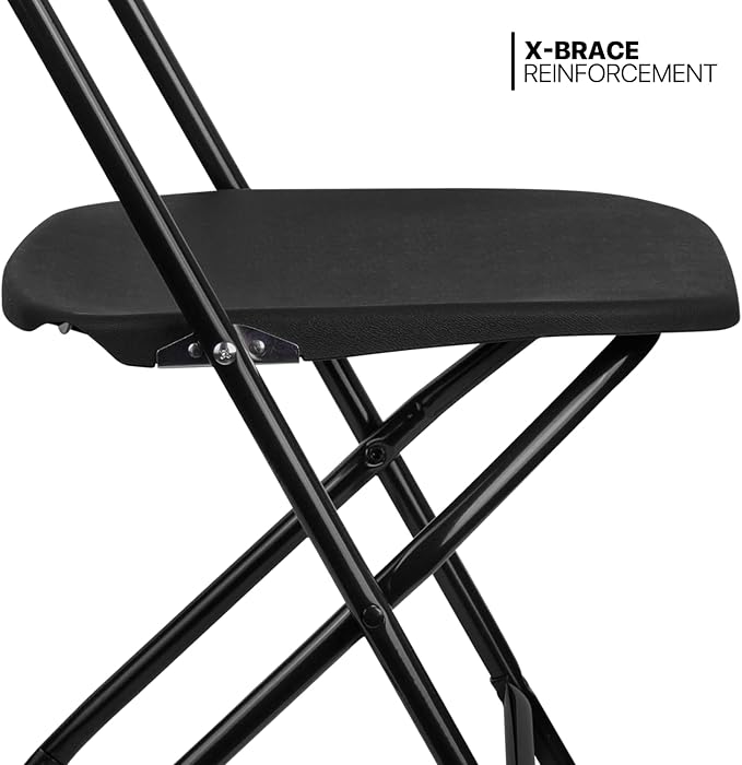 Magshion Folding Table Chair Set, 6Ft Heavy Duty Plastic Folding Table with Handle and 10pcs Indoor Outdoor Folding Chair for Picnic Kitchen Dining