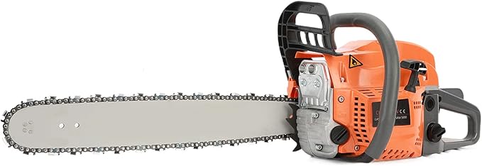 58CC Gas Chainsaw,20 Inch Gasoline Chain Saw Handheld Wood Cutting Chainsaw Power Tool Logging Machine for Forest Cutting Logging Tree Wood Cutting Trimming for Lawn Garden Care 20Inch (Orange2)
