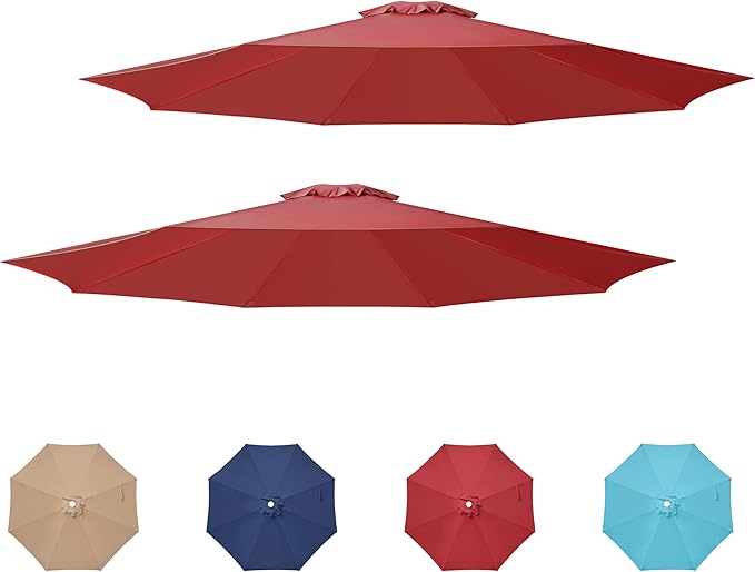 HealSmart 9' Patio Umbrella Replacement Canopy Cover with 8 Ribs, Outdoor Table Market Yard Umbrellas