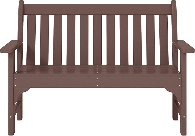 WestinTrends Malibu 3-Piece HDPE Outdoor Patio Furniture Couch and Coffee Table Set, Dark Brown
