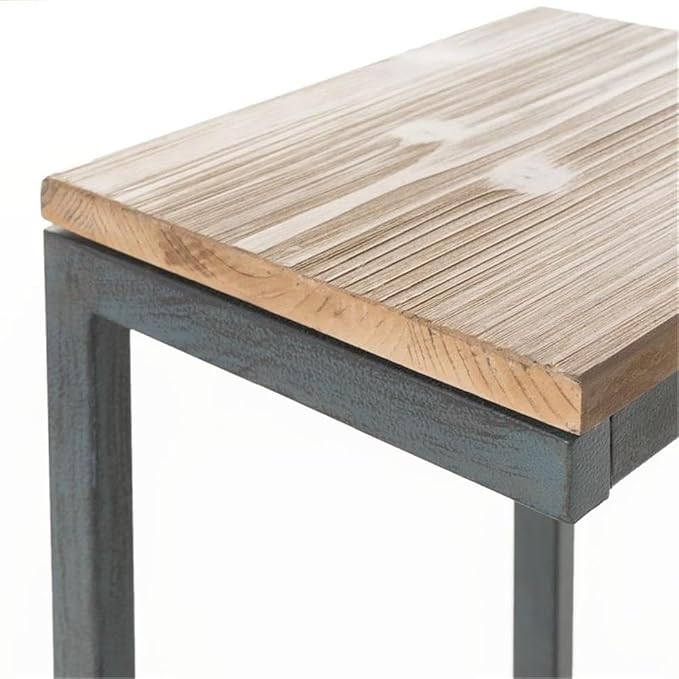 Noble House Caspian Modern Firwood Outdoor C-Shaped Table in Brown Finish