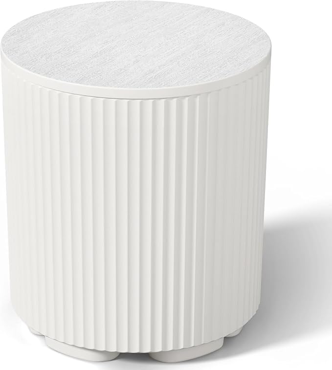 Patio Table and Ice Chest Storage, Portable Outdoor Bucket Cooler, 16.65in Outdoor Cooler Side Table - 2 in 1, Ice Chest Side for Parties Picnics Beach, White