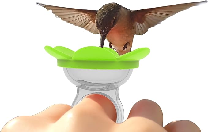 Hummingbird Ring Feeder (Green) - Hand Feed Hummingbirds Right in Your Backyard. Get up Close and Personal with Nature. Proudly Made in The U.S.A. - The Original