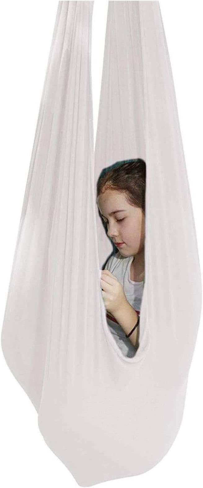 Hanging Therapy Swing Sensory Swing for Children Kids/Adult with Special Needs, Autism, ADHD Yoga Flying Hammock Indoor & Outdoor (Color : White, Size : 100 x 280 cm)
