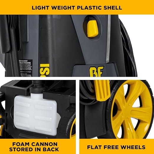BE Power Equipment 2000 PSI 1.7 GPM Cold Water Corded Electric Pressure Washer