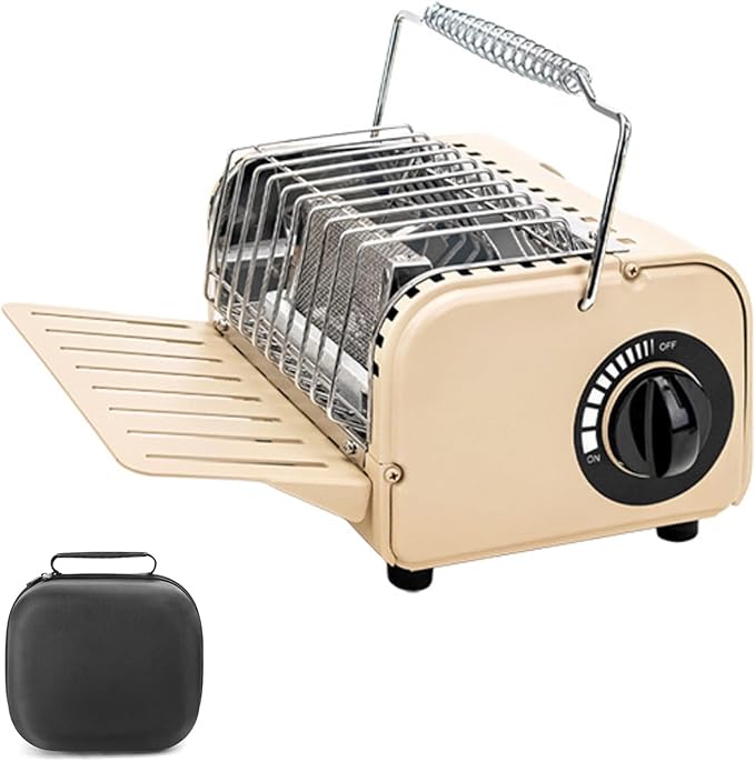 3 in 1 Portable Heater and Stove, 1200W Outdoor Tent Stove, Adjustable Temperature Camping Heaters for Fishing, Hiking, Trekking, Patio, Coffee-coloured and Green (Coffee-coloured)