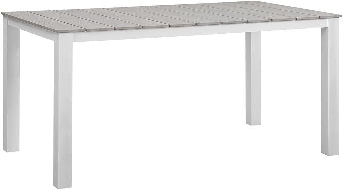 Modway Junction 5 Piece Outdoor Patio Dining Set, 81.8" x 109" x 32", Gray White
