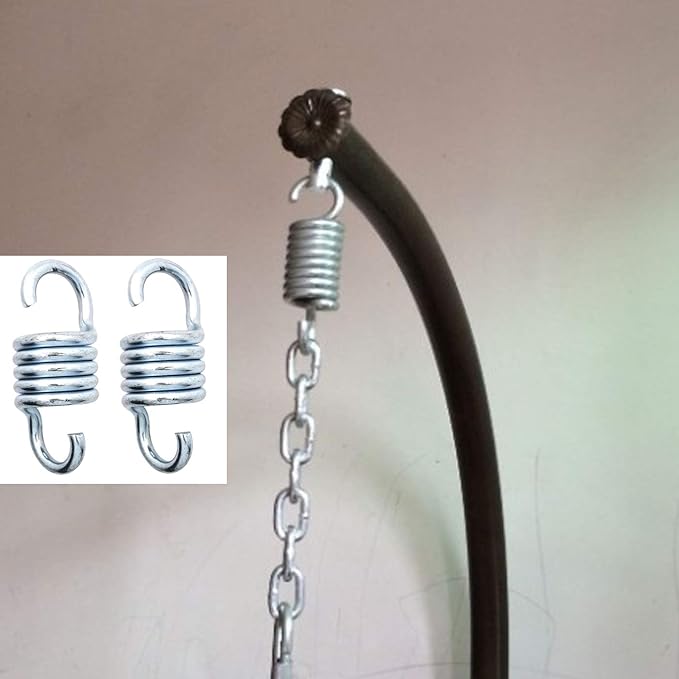 Markeny 2PCS Hammock Spring，Markeny Hardened Galvanized Steel Extension Spring Coil 600lb Support for Hanging Hammock Chairs