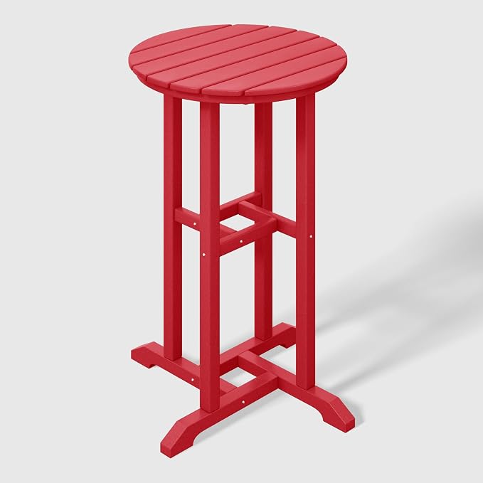 WestinTrends Malibu 37" Counter Height Round Outdoor Patio Bistro Bar Table, Red