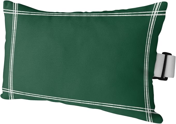 Outdoor Pillows Covers with Inserts Solid Color Sea Green Waterproof Recliner Pillow with Adjustable Strap Throw Pillows for Patio Furniture Pool Lounge Chair, 11x16 inch, 1PCS