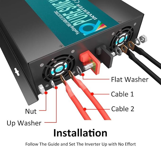 WZRELB RBP300012 3000W 12V 110~120V Pure Sine Wave Solar Power Inverter DC to AC System