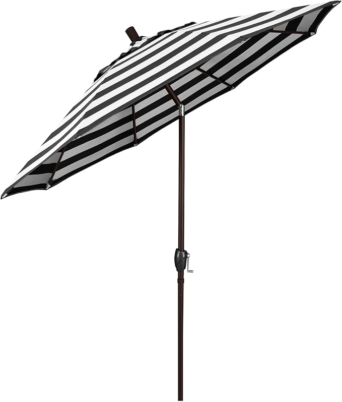 California Umbrella 7.5' Rd Pacific Trail Series Aluminum Patio Umbrella, Crank Lift, Push Button Tilt, Bronze Finish, Sunbrella Cabana Classic Fabric