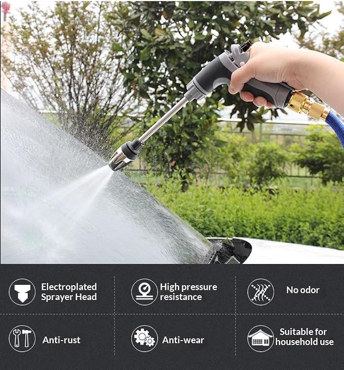 Pressure Washer Aquoxis, Handheld Power Washer with 360° Rotating Nozzle, 3 Spray Modes, Stainless Steel Universal Hose Fit, Tool-Free Installation, Lightweight for Car Patio Outdoor Cleaning