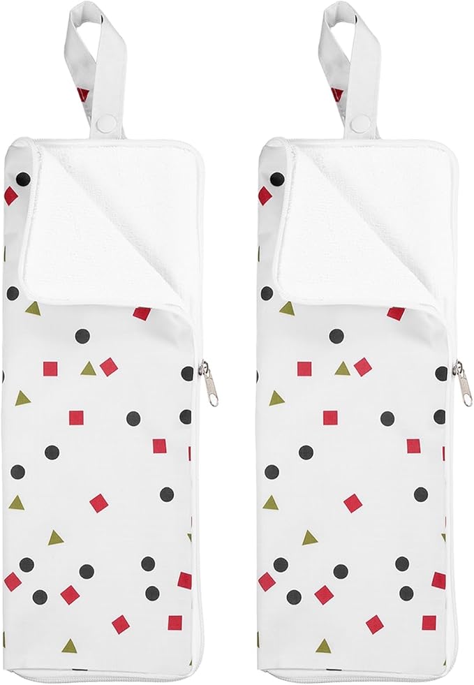 HARFINGTON 2pcs Wet Umbrellas Bag 4.9" x 13.4" Superfine Fiber Strong Water Absorption Umbrella Case Cover Portable Waterproof Case for Storage Travel Home Outdoor, White