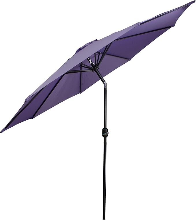 Northlight 9ft Outdoor Patio Market Umbrella with Hand Crank and Tilt, Purple