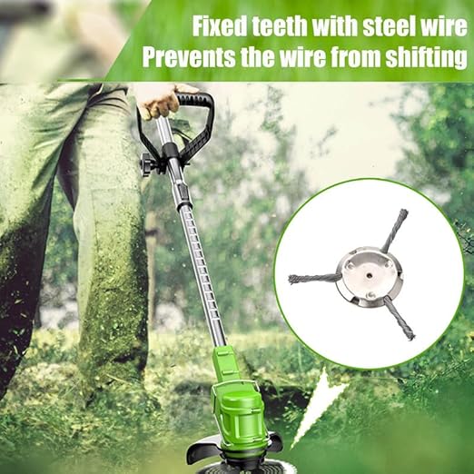Professional Weed Brush for Brush Cutter |Weed Brush for Brush Cutter Lawn Trimmer, Steel Wire Round Brush Garden Accessories, Steel Wire Grass Trimmer Head