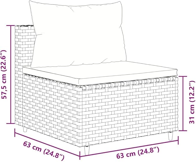 Patio Furniture Sets,Outdoor loveseat,Patio Conversation Sets,10 Piece Patio Sofa Set with Cushions Brown Poly RattanSuitable for Patio, Garden, Gazebo Low