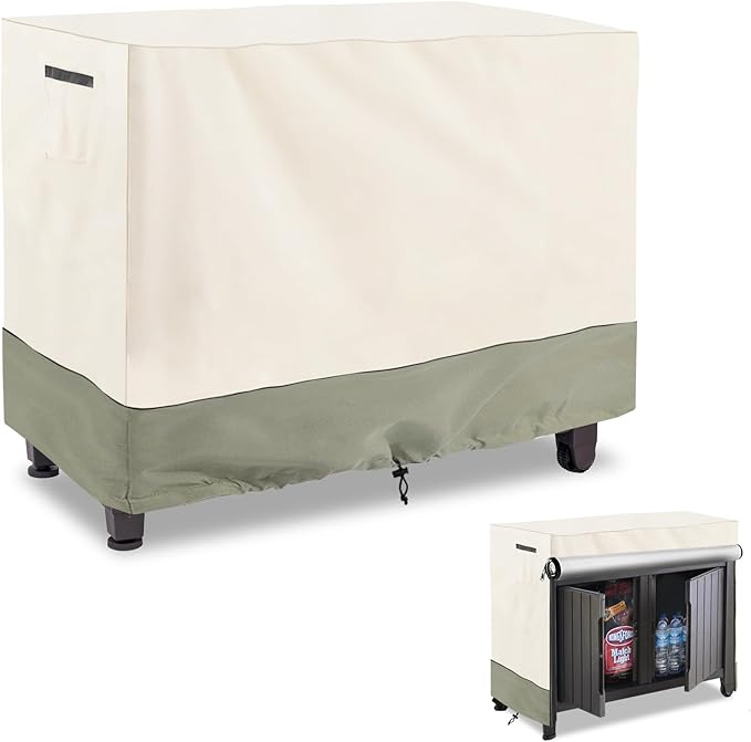 Bitubi Prep Table Cover with Split Zipper for 52 Inch Keter Unity XL Portable Outdoor Table, Heavy Duty Waterproof Fabric, Compatible with 52 Inch Kitchen Island Table, Beige