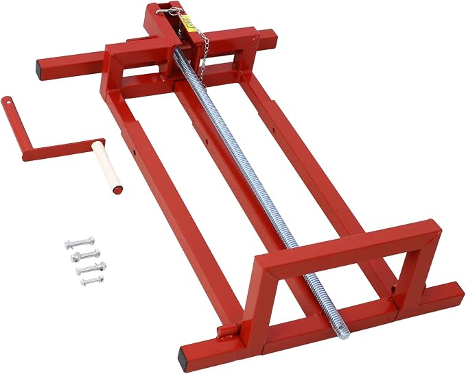 Generic 800 Lbs Capacity Lawn Tractor Lift, Ride-on Mower, Universal, 45 Tilt Adjustable, Red