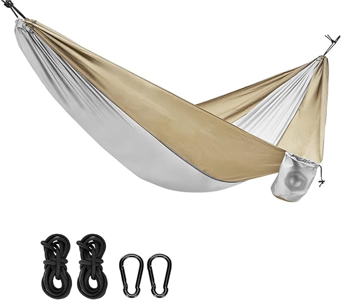 BNEI Double Hammock, Parachute Fabric, Easy to Carry, 270 * 140 cm, max. Weight 200 kg
