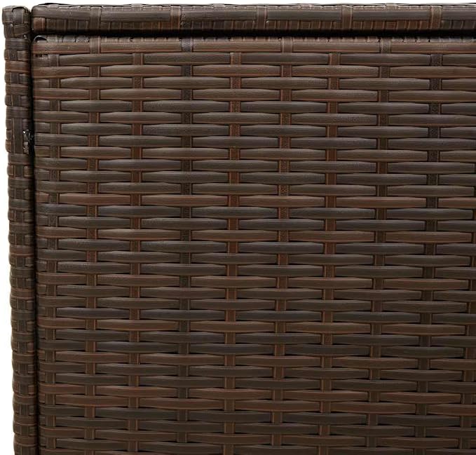 Brown PE Rattan Garden Storage Box with 283L Capacity and Water-Resistant Bag for Outdoor Cushion and Tool Organization