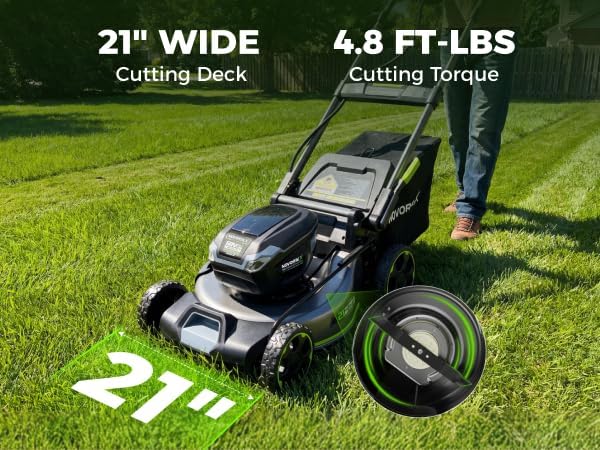 NovorikX 60V Cordless Lawn Mower with 2X5.0Ah Battries, 21" Self Propelled Electric Lawn Mower, Brushless Motor, LED Headlight 3 in 1 Mulching Bagging Side Discharge Obsidian Black