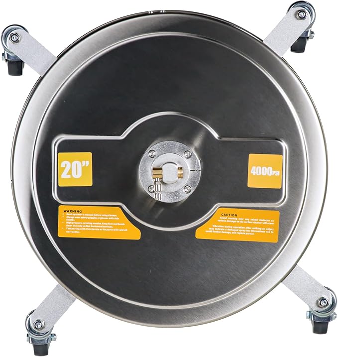 SCITOO 20" Pressure Washer Surface Cleaner 4200 PSI with 4 Wheels,1/4" Quick Connector and Washer Accessories for Concrete, Patio, Sidewalk, Deck and Driveways