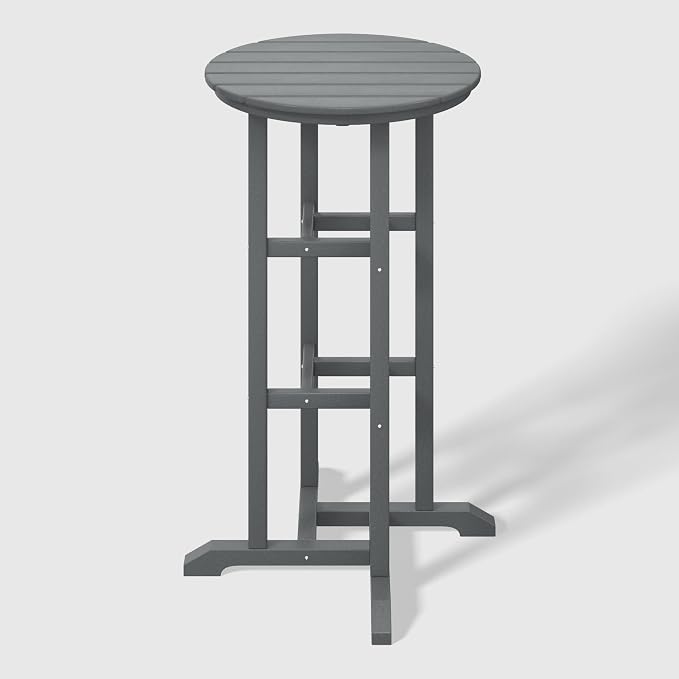 WestinTrends Malibu 42" Counter Height Round Outdoor Patio Bistro Bar Table, Gray