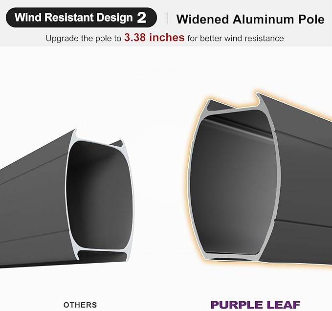 PURPLE LEAF Cantilever Patio Umbrella with Base 10FT Large Double Top Square Offset Outdoor Umbrella with 360°Rotation Hanging Tilting Umbrella Outdoor Grey