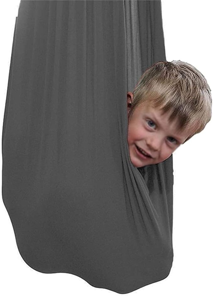 Adjustable Indoor Therapy Swing Yoga Flying Cuddle Hammock Hanging Bed Ideal for Children's Kids/Adult Special Needs Autism ADHD Aspergers and Sensory Integration