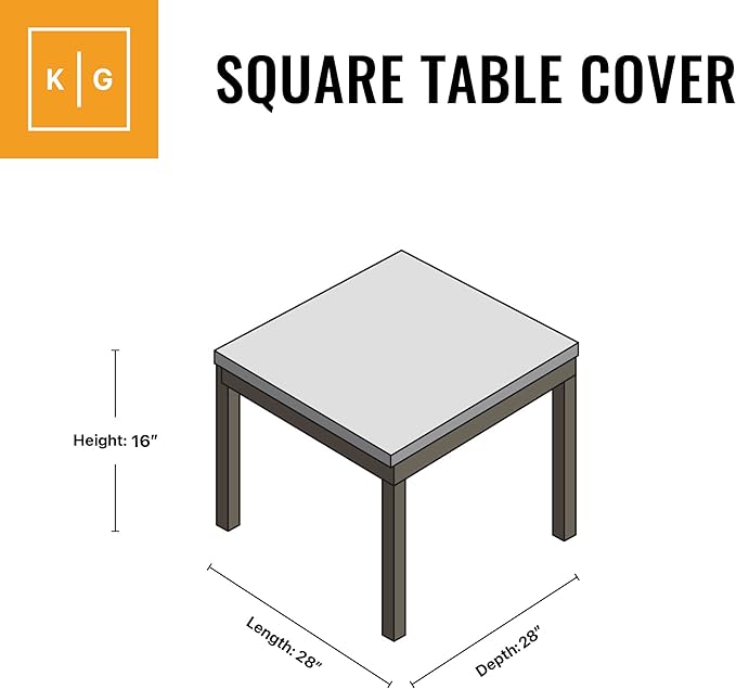 KHOMO GEAR Heavy Duty Outdoor Furniture Cover - Waterproof Square & Rectangular Covers with Air Vents - UV Resistant Polyester Patio Garden Cover - for Ottoman, Tables, Coffee Side Tables and Others