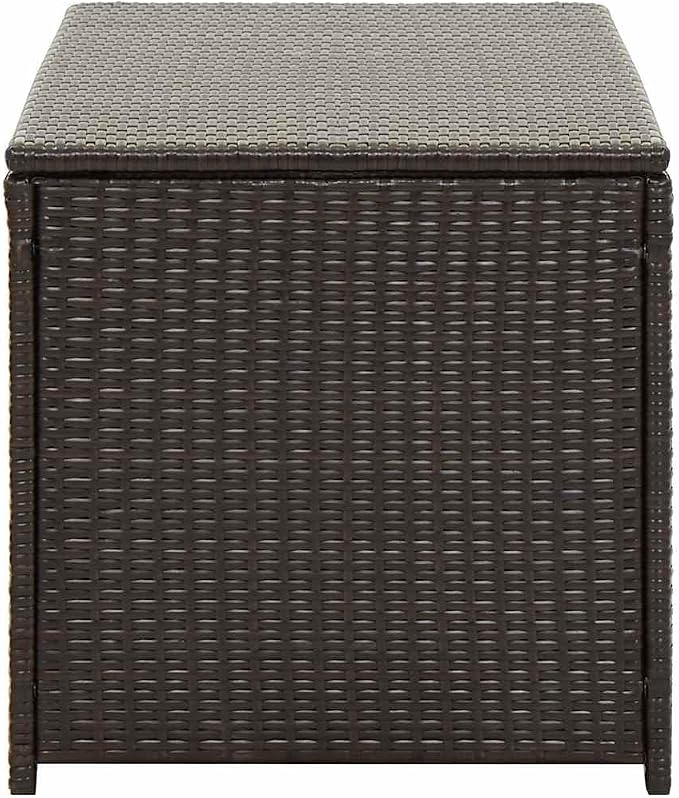 Poly Rattan Storage Box 39.3x19.6x19.6 Inches, Outdoor Patio Storage Chest with PE Liner and Zipped Closure, Durable Powder-Coated Steel Frame for Garden Cushions and Blankets