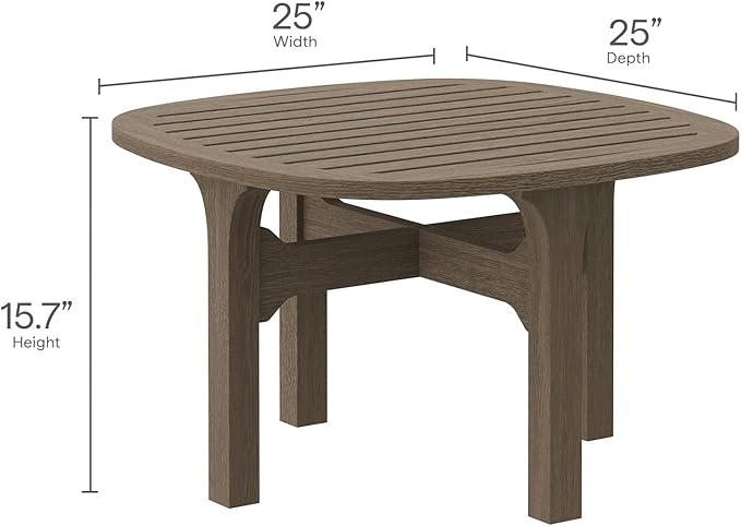 Modway Saratoga 4-Piece Outdoor Furniture Set in Weathered Gray - Patio Conversation Set with Sofa, Loveseat, Side Table and Coffee Table