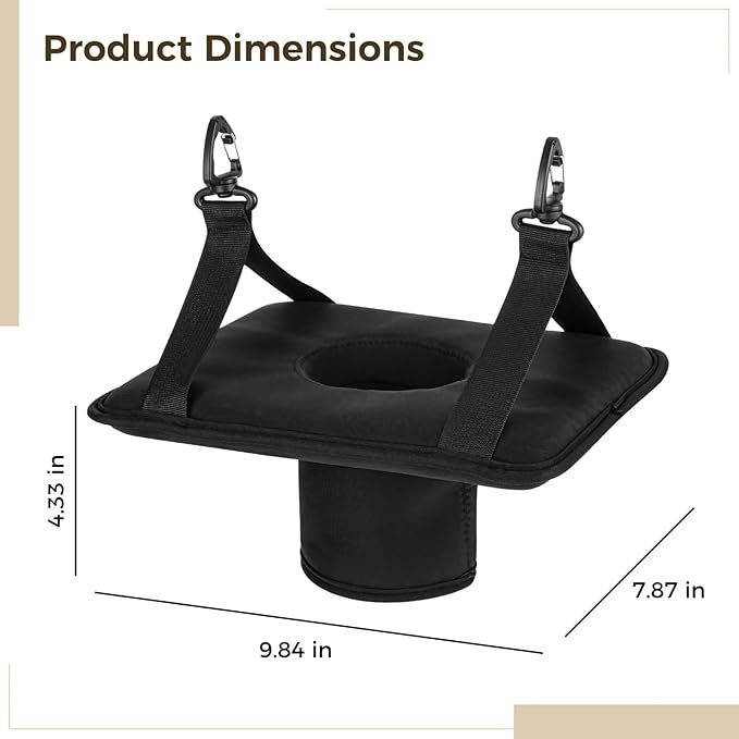 Hammock Drink Holder, Black Hanging Cup Holder for Yard, Poolside, and Outdoor, Nylon Material, Convenient for Cups, Bottles, and Cans, Perfect for Spring Outdoors, Customizable