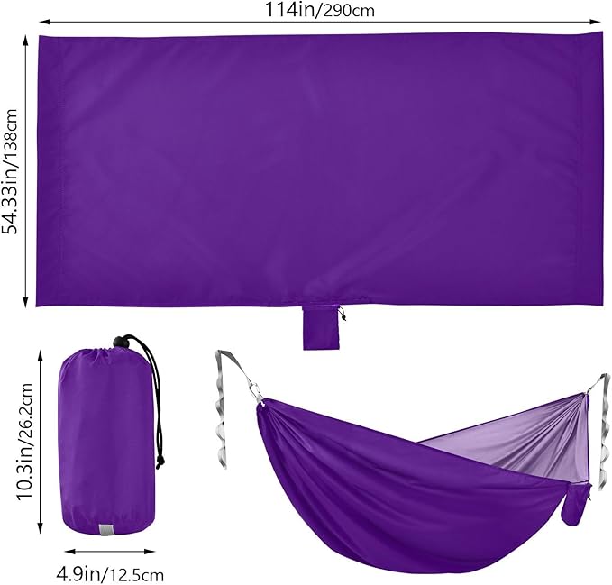 Indigo Solid Color Pure Plain Purple 330lb Capacity Camping Hammock Indoor Hammock for Outside Beach Patio Garden hamacas para Patio