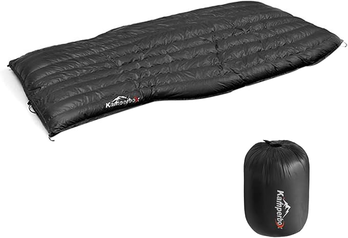 Camping Hammock Duvet with Duck Down Fill, All Weather Windproof Underquilt for Backpacking and Hiking, Lightweight Hybrid Sleeping Gear for Outdoor Adventures (Black)