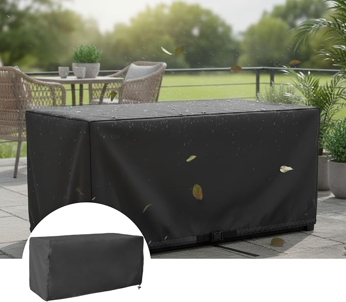 Outdoor Deck Box Cover for Patio Storage Box Protection with Secure Fit, 123x62x55 cm and 158x76x69 cm Options