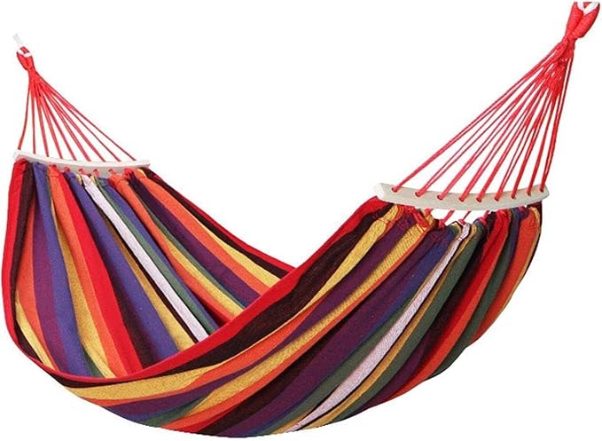 Camping Hammock Bed Outdoor Camping Travel Hammock Thick Canvas Hammock Adult Anti-Rollover Swing for Indoor Outdoor Gardens Hammock Swing (Color : C, Size : 200 * 150cm)