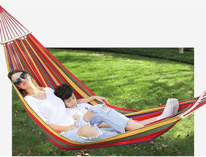 Outdoor Hammock Anti-Rollover Travel Camping Portable Hammock Hanging Chair Outdoor Portable Camping Travel Equipment (Color : Red, Size : 200 * 100cm)