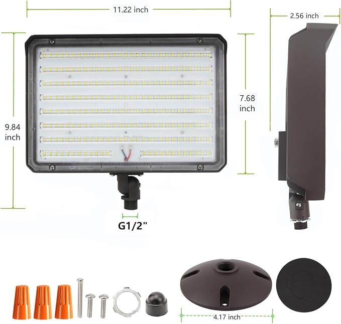 120W Outdoor LED Flood Light Dusk to Dawn with Knuckle, 16800LM 1000W Equivalent, 100-277V 5000K Daylight, ETL Commercial LED Flood Light Fixture, Outdoor Security Lighting for Landscape/Parking Lot