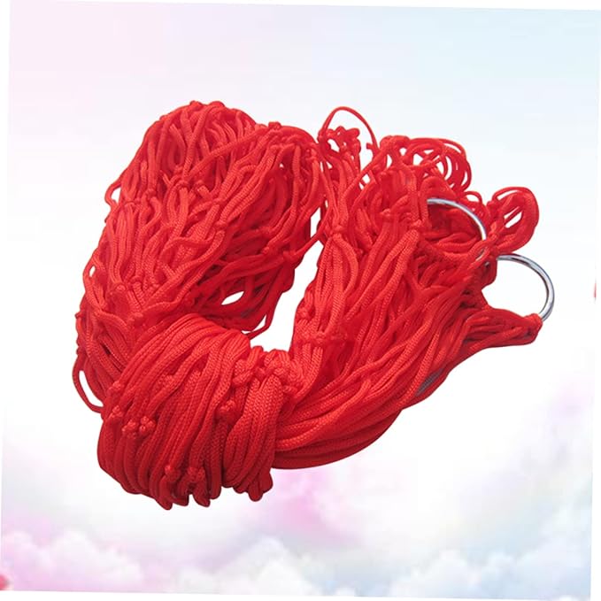 Nylon Camping Hammock Mosquito Net Portable Swing Bed for Outdoor Leisure Hiking Hunting Red